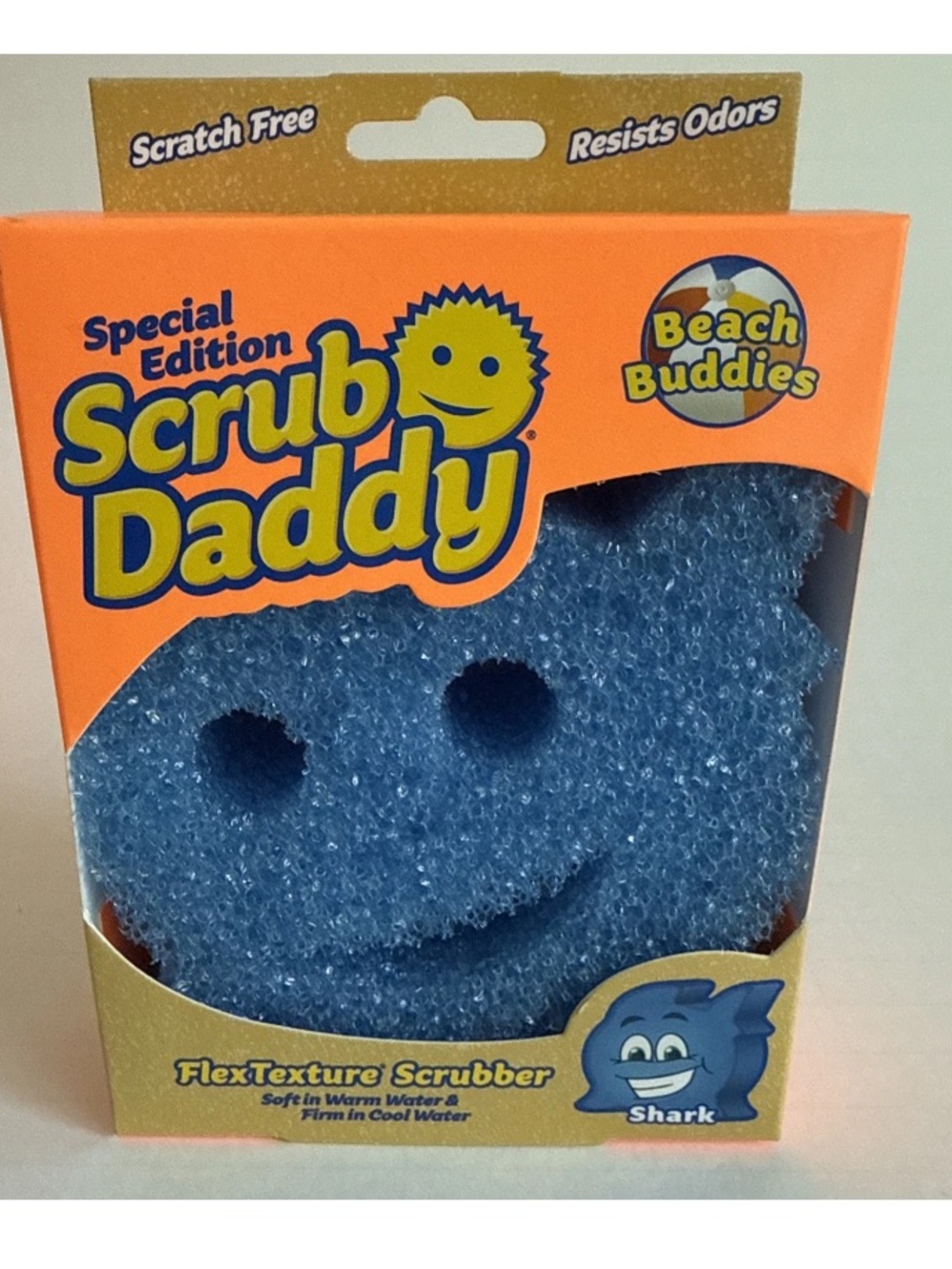 Scrub Daddy Special Edition Beach Buddies SHARK Non Scratch Scrubber.